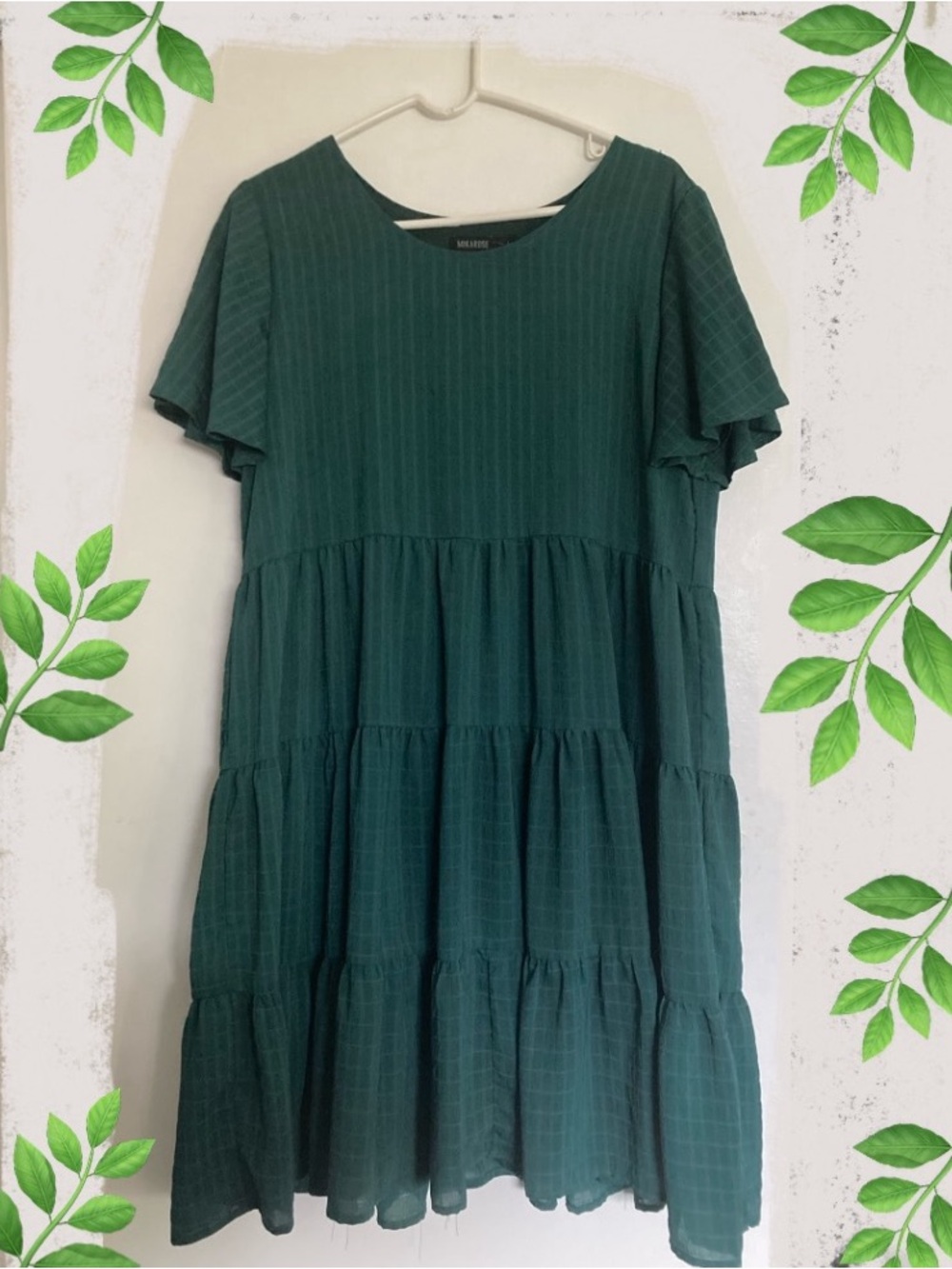Dark Green Tiered Dress